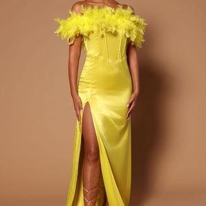 Gold/Yellow Feather Dress (BRAND NEW)